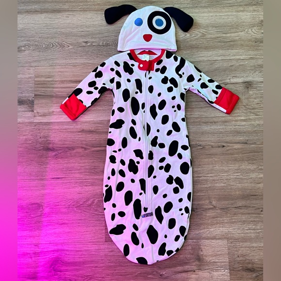 Dalmatian Print Sleep Sack and Hat, size 0-6 months - Picture 1 of 3